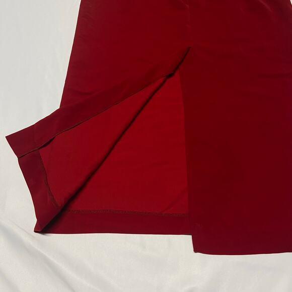 Positive Attitude Skirt Red Long Maxi 14 Petite Back Zipper Elastic Waist - Picture 4 of 6